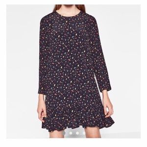 Zara Trafaluc long sleeve ruffle dress